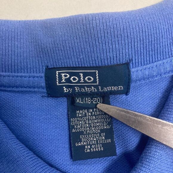 POLO BY RALPH LAUREN Big Boy’s Polo Shirt Blue‎ Size XL 18/20 Short Sleeves - Picture 3 of 8